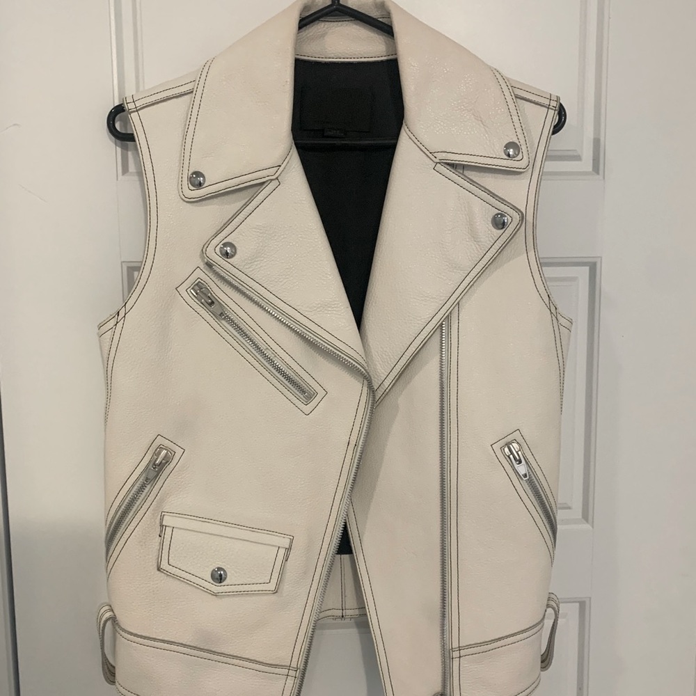 Alexander Wang White Leather Vest - XS